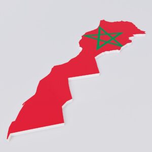 Morocco Country Flag map 3d model