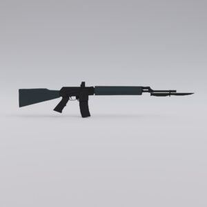 Low poly assault rifle 3d model