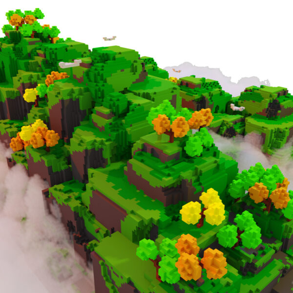 Voxel mountain landscape 3d model