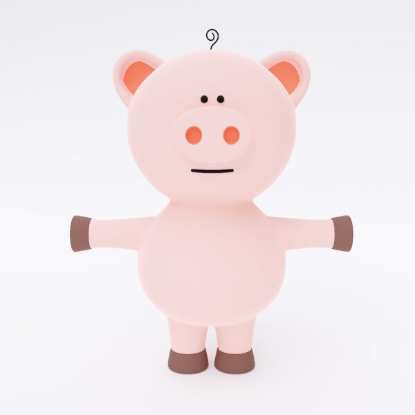 Cartoon pig 3d model