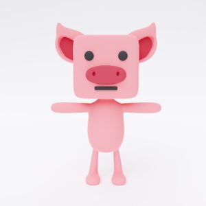 Cartoon pig 3d model