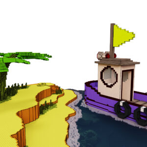 Island voxel art 3d model
