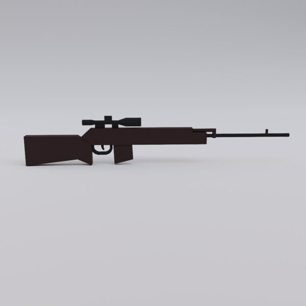 Sniper rifle low poly 3d model
