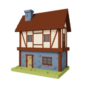 Medieval house voxel 3d model