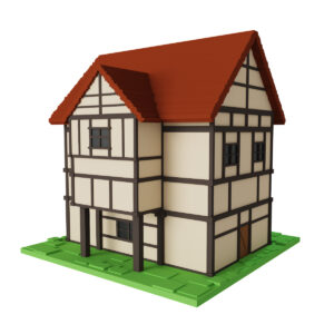 Medieval voxel house 3d model