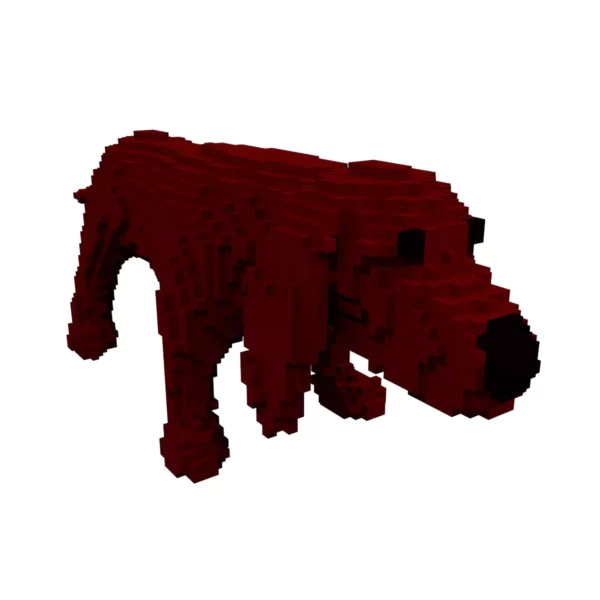 Basset hound voxel dog 3d model