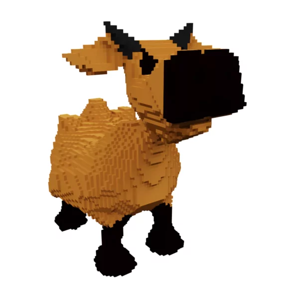 Cow cartoon voxel 3d model