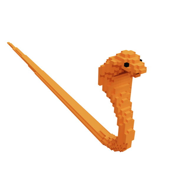 King cobra voxel snake 3d model