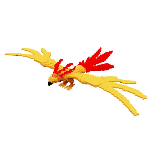 Phoenix bird voxel 3d model