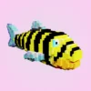Banded leporinus voxel fish 3d model