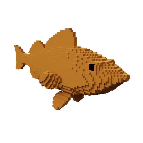 Brown rock fish voxel 3d model