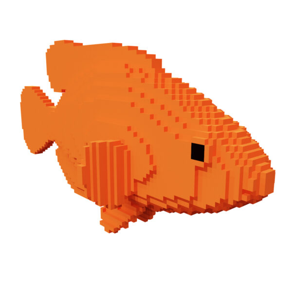 Brown striped fish voxel 3d model