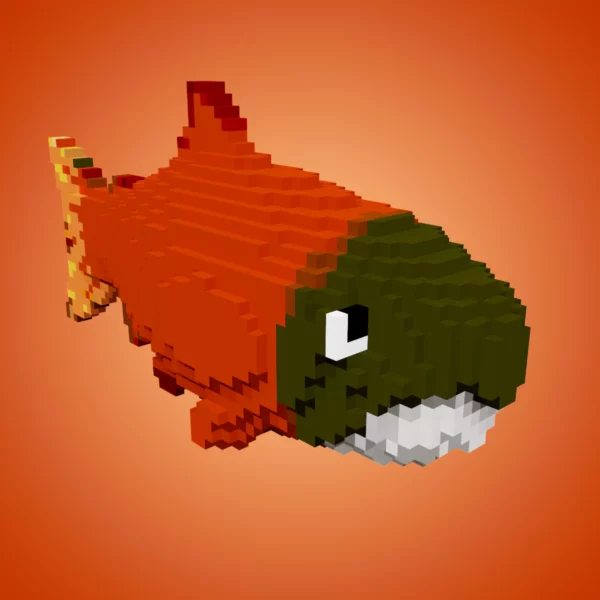Chinook king salmon fish voxel 3d model