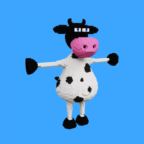 Voxel cartoon Cow