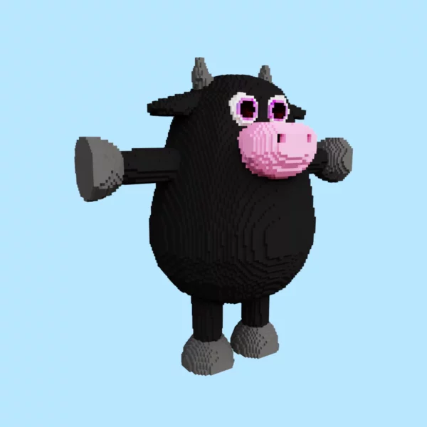 Voxel Cow character 3d model