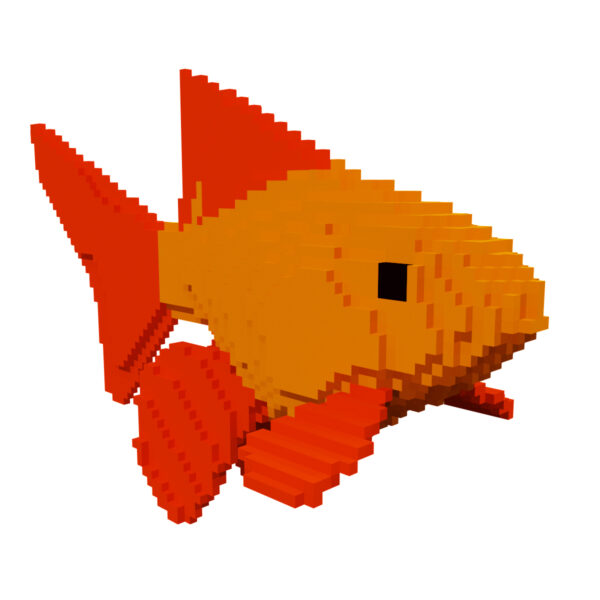 Gold fish voxel 3d model