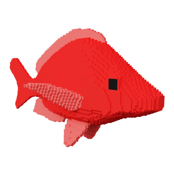 Humpback Red Snapper Fish Voxel 3d model
