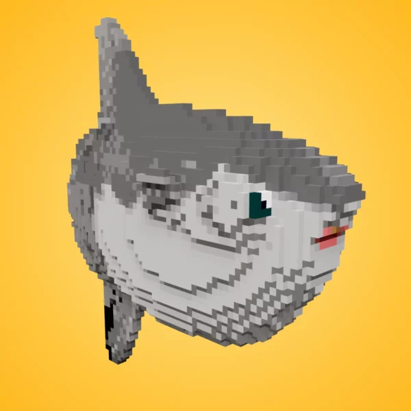 Mola mola voxel fish 3d model