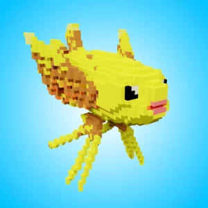 Pantodon buchholzi voxel fish 3d model