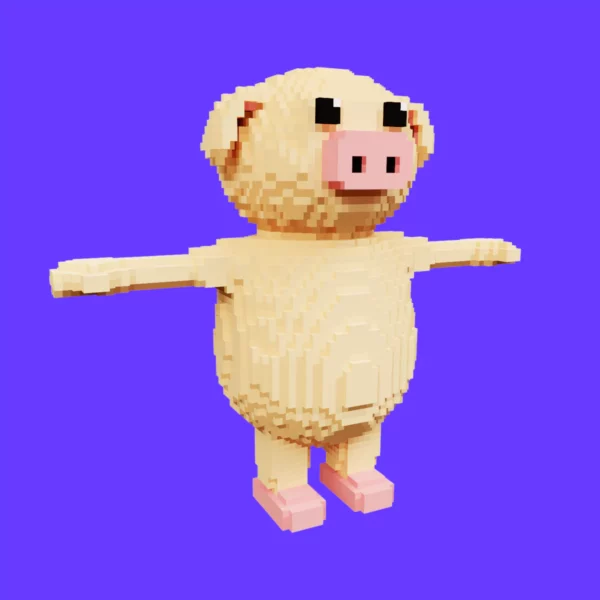 Pig voxel 3d