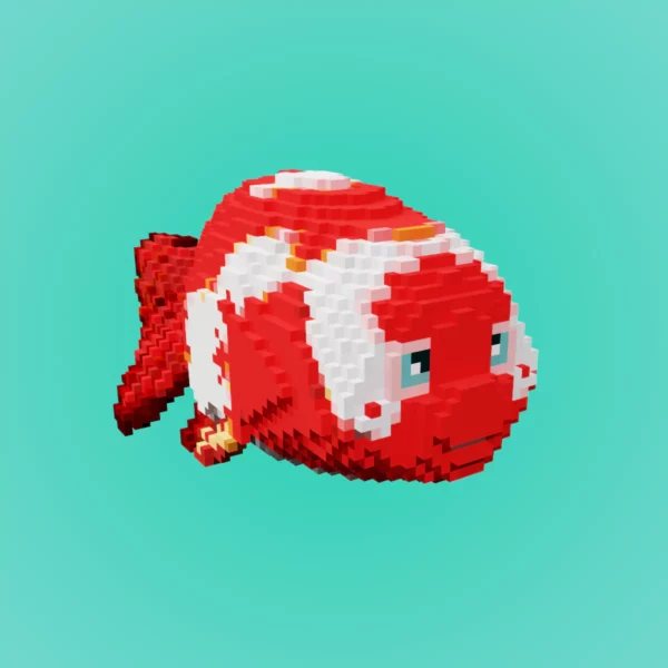 Ranchu goldfish Voxel fish 3d model