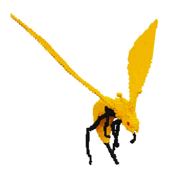 Yellow wasp voxel 3d model