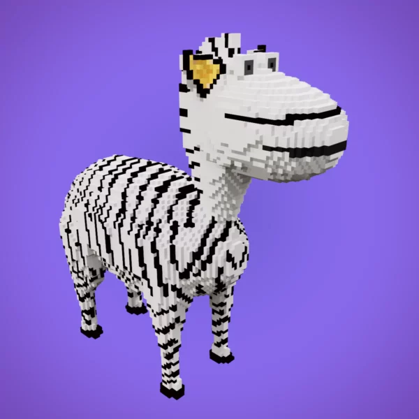 Zebra voxel 3d model