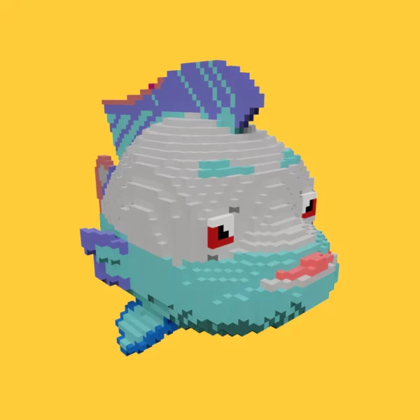 Blue Tilapia voxel fish 3d model
