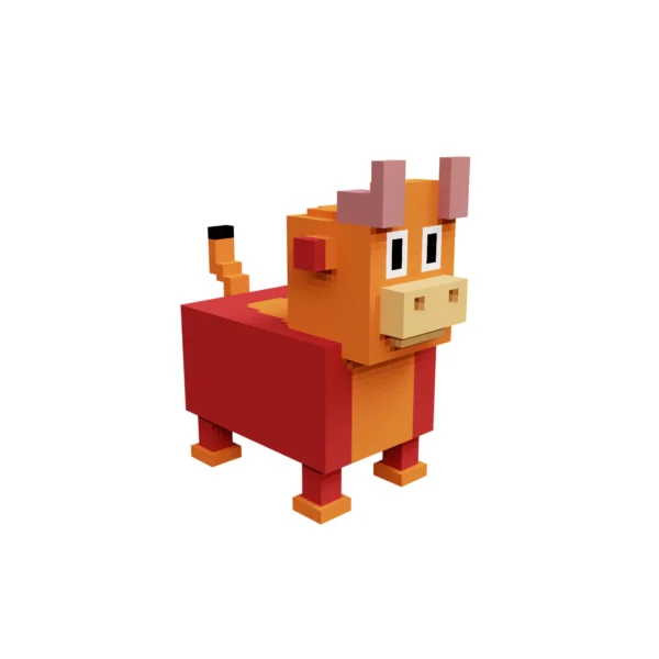 Bull Voxel animal 3D model