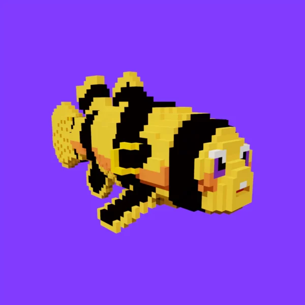 Bumblebee Goby fish voxel 3d model