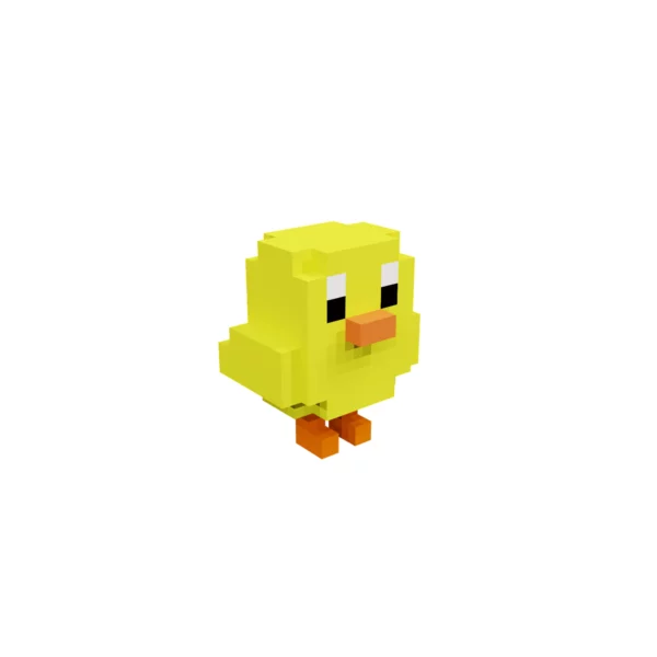 Chick voxel bird 3d model