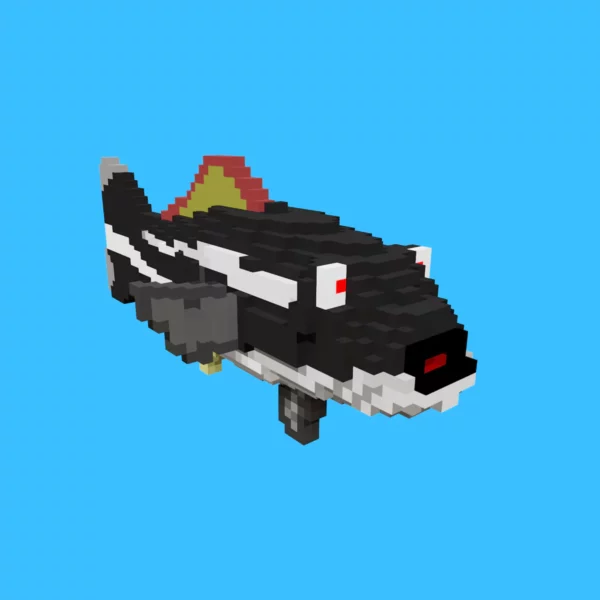 Cobia fish voxel 3d model