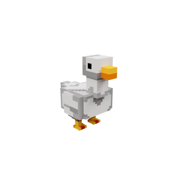 Duck voxel bird 3d model
