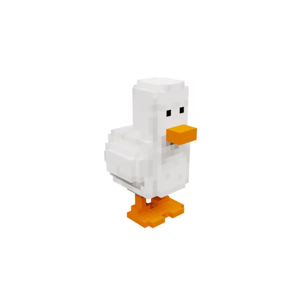Voxel bird duck 3d model