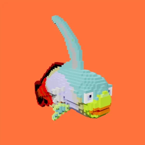 Fire goby voxel fish 3d model
