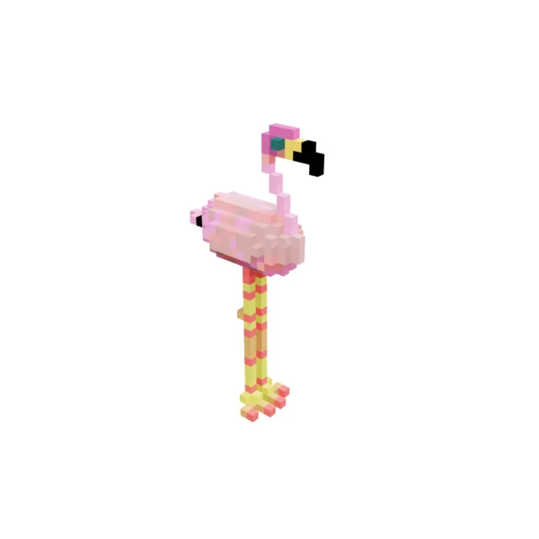 Voxel Flamingo