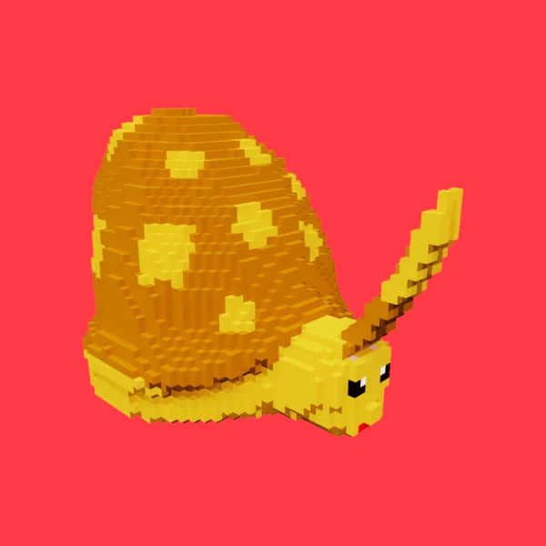 Golden apple snail voxel 3d model