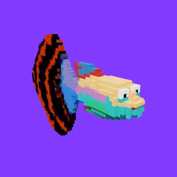 Guppy voxel fish 3d model