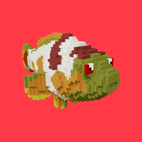 Malabar Grouper voxel fish 3d model