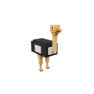 Ostrich voxel 3d model