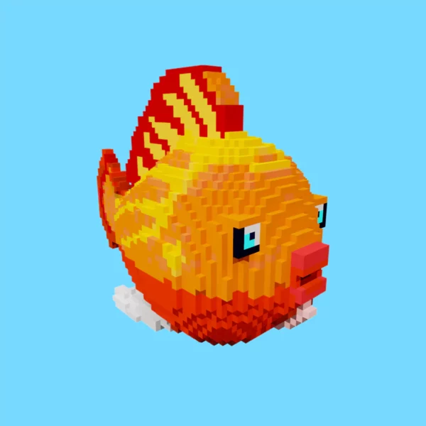 Red Lyretall Molly fish voxel 3d model