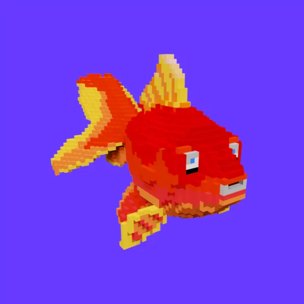 Common gold Fish Voxel 3d model