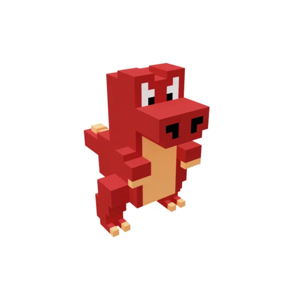 Cartoon Dino voxel 3D Model