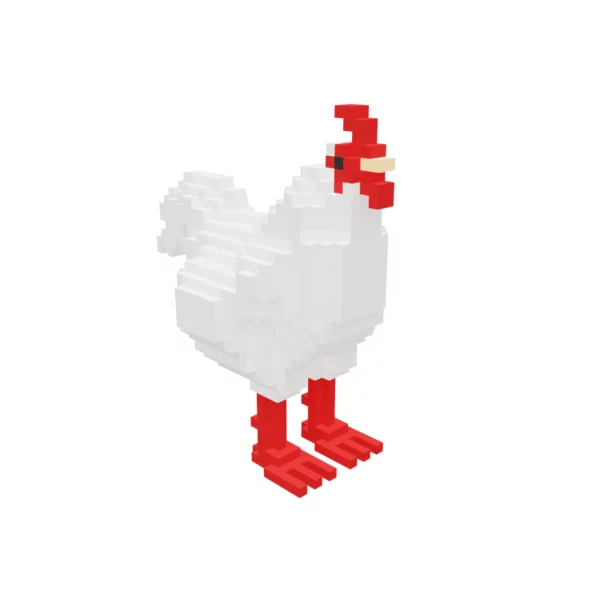 White Hen voxel 3d model