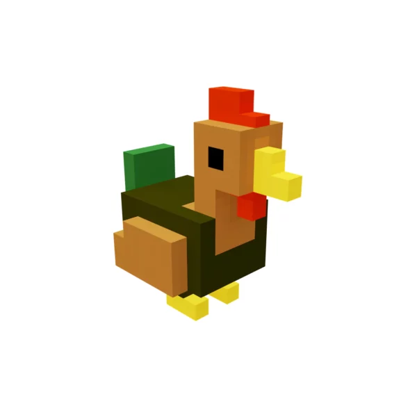 Rooster chicken voxel 3d model