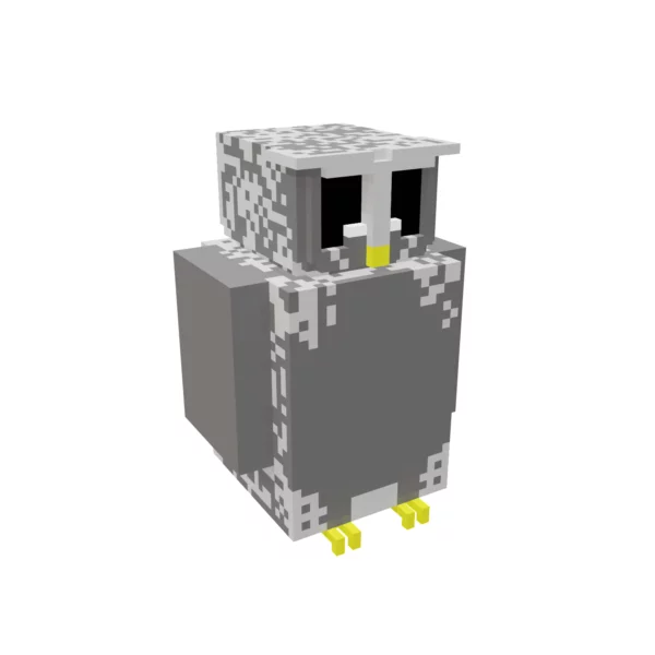 Owl bird voxel 3d model