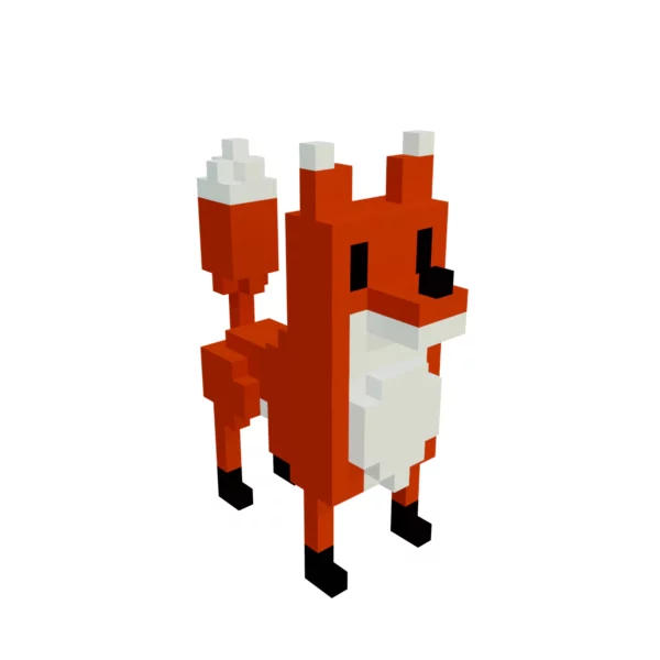 Fox voxel 3D model