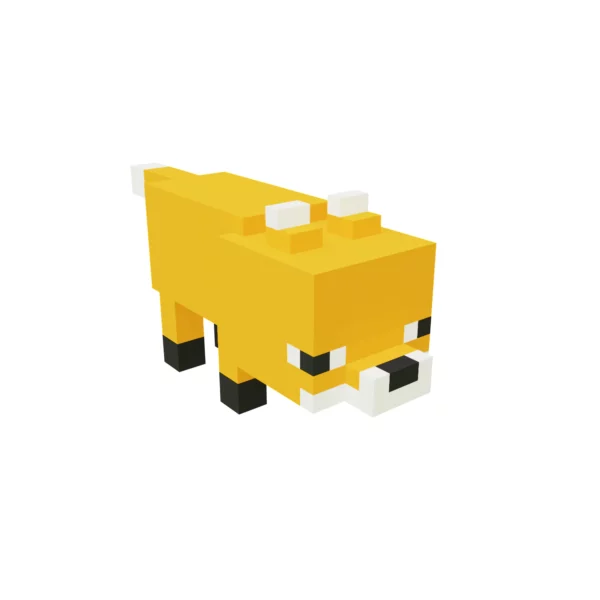 Cartoon Fox voxel 3D model