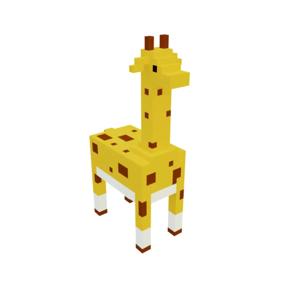 Voxel Giraffe cartoon 3d model