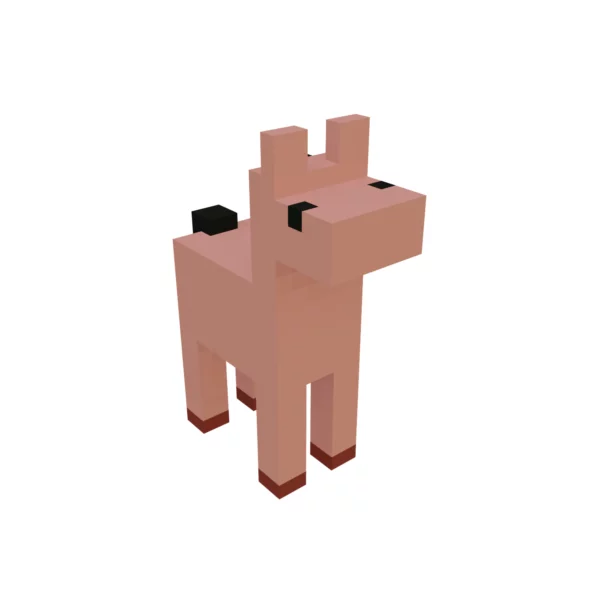 Cartoon voxel Horse 3D model